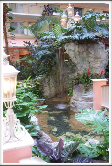 Embassy Suites:  Courtyard Waterfall & Stream