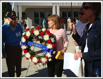 WWII Memorial: Pat Bender & Oflag 64 Wreath