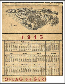 Jimmie Kanaya's 1945 Oflag 64 calendar